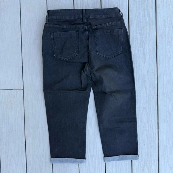 NYDJ Crop Pant, black denim Not Your Daughter’s Jeans capris - Picture 4 of 4